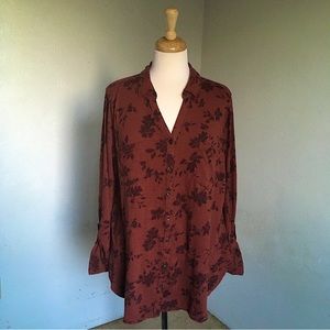 Sonoma Auburn Floral Patterned Blouse